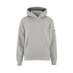 Bluza damska z kapturem Craft Community 2.0. Szare bluzy sportowe damskie Craft, l, bez wzorów, z materiału, bez ramiączek, długie, z kapturem. Za 278.20 zł.