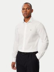 Tommy Hilfiger Koszula MW0MW44710 Biały Slim Fit. Białe koszule męskie Tommy Hilfiger, m, bez wzorów, z bawełny, bez kołnierzyka, bez ramiączek. Za 329.99 zł.