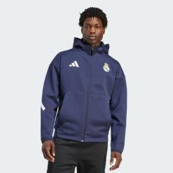 Real Madrid ADIDAS Z.N.E. Bluza reprezentacyjna. Niebieskie bluzy z kapturem męskie Adidas, m. Za 439.00 zł.