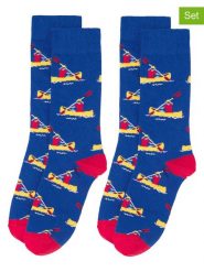 Happy Socks Skarpety (2 pary) w kolorze niebiesko-czerwonym rozmiar: 36-40. Czerwone skarpetki męskie Happy Socks, bez wzorów, z bawełny. Za 57.06 zł.