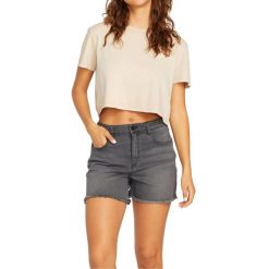 Spodenki turystyczne damskie Volcom 1991 Stoned. Szare szorty damskie Volcom, bez wzorów, z bawełny, sportowe. Za 269.25 zł.