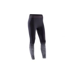 Legginsy bezszwowe 7/8 do jogi. Czarne legginsy damskie DOMYOS, xl, bez wzorów, z elastanu. Za 64.99 zł.