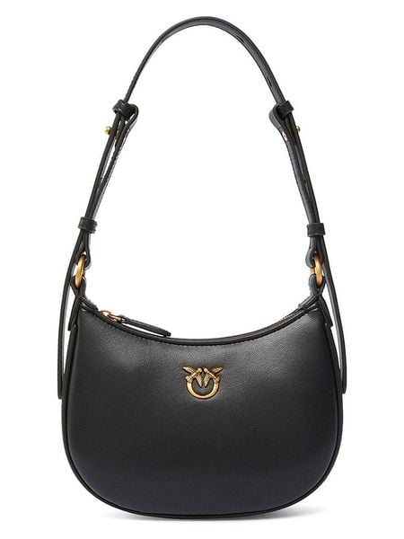Pinko Skórzana torebka w kolorze czarnym - 16 x 10 x 5 cm rozmiar: onesize. Czarne torebki klasyczne damskie Pinko, bez wzorów, z materiału, bez dodatków. Za 724.95 zł.