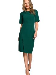 Stylove Sukienka w kolorze ciemnozielonym rozmiar: M. Zielone sukienki damskie Stylove, na co dzień, m, bez wzorów, bez kołnierzyka, bez ramiączek, midi, proste. Za 232.23 zł.