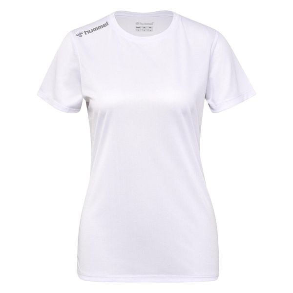 HUMMEL koszulka damska sportowa do biegania jogging RUN JERSEY. Białe bluzki sportowe damskie HUMMEL, bez wzorów, z jersey, bez ramiączek. Za 53.99 zł.