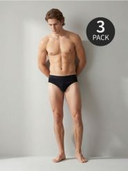 Majtki slipy 3 pack - czarny. Czarne slipki męskie Sinsay, bez wzorów. Za 19.99 zł.