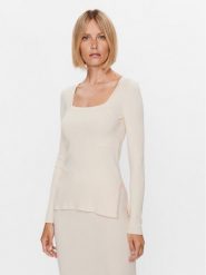 Max Mara Leisure Sweter Timore 23336603 Écru Slim Fit. Swetry klasyczne damskie Max Mara Leisure, l, z wiskozy, bez kołnierzyka. Za 559.99 zł.