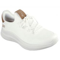 Buty Skechers Citty Dapper M 118173OFWT białe. Białe buty sportowe na co dzień męskie z dzianiny, bez zapięcia. Za 467.97 zł.