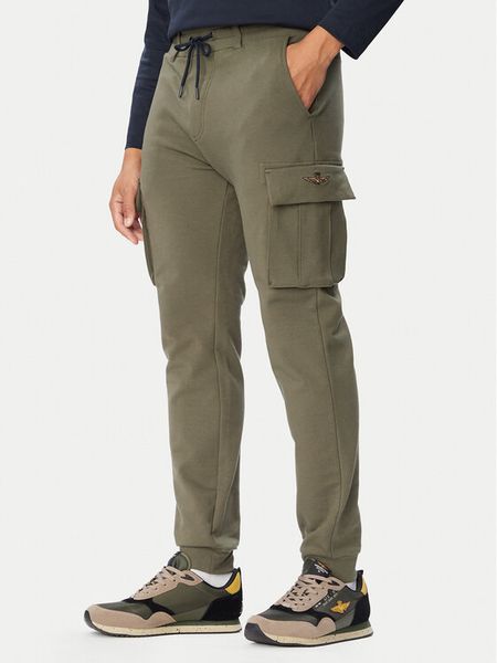 Aeronautica Militare Spodnie dresowe 262PF1020UF00662 Khaki Regular Fit. Brązowe spodnie dresowe męskie AERONAUTICA MILITARE, bez wzorów, z dresówki. Za 454.99 zł.