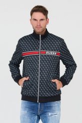 GUESS Czarna męska bluza logowana. Czarne bluzy bez kaptura męskie Guess, l. W wyprzedaży za 426.99 zł.