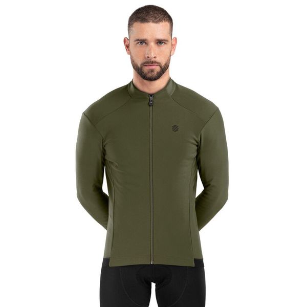 Męska kurtka rowerowa softshell Kolarstwo Siroko J1 Khangai. Zielone kurtki męskie SIROKO, m, bez wzorów, z materiału, bez kaptura. W wyprzedaży za 438.65 zł.