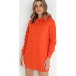 Pomarańczowa Bluza Długa z Kapturem Nilalra. Brązowe bluzy sportowe damskie Born2be, l, z bawełny. Za 99.99 zł.