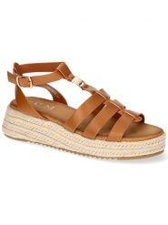 C'M Espadryle w kolorze jasnobrązowym na koturnie rozmiar: 41. Brązowe czółenka damskie C'M, bez wzorów, z otwartym noskiem, bez obcasa, na koturnie. Za 122.96 zł.