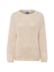 HUGO BLUE sweter z dzianiny z zawartością alpaki - Slookina Kobiety beżowy, M. Brązowe swetry klasyczne damskie HUGO BLUE, m, z dzianiny, bez kołnierzyka. Za 279.95 zł.