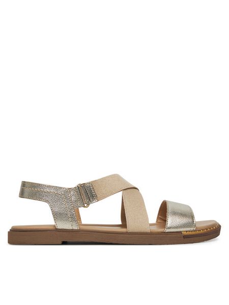 Lasocki Sandały WI23-LALITA-11 Złoty. Żółte sandały damskie Lasocki, bez wzorów, ze skóry, bez obcasa, na płaskiej podeszwie. Za 159.99 zł.