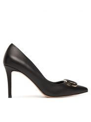 TWINSET Szpilki 252TCP032 Czarny. Czarne szpilki Twinset, bez wzorów, ze skóry, bez obcasa. Za 929.99 zł.