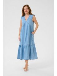 CULTURE Sukienka w kolorze błękitnym rozmiar: XL. Niebieskie sukienki damskie Culture, na co dzień, xl, bez wzorów, bez kołnierzyka, bez ramiączek, maxi, proste. Za 173.99 zł.
