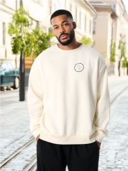 Bluza - kremowy. Białe bluzy bez kaptura męskie Sinsay, l. W wyprzedaży za 17.99 zł.