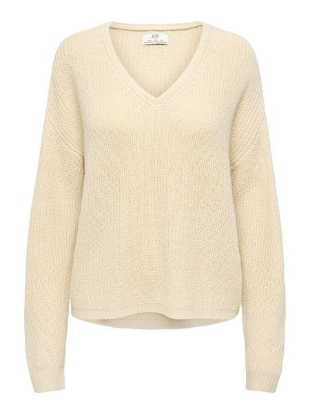 JDY Sweter "Evie" w kolorze beżowym rozmiar: XS. Brązowe swetry klasyczne damskie JDY, xs, bez kołnierzyka. Za 109.95 zł.