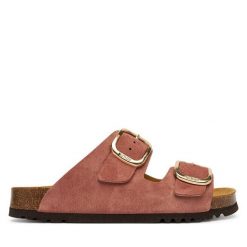 Klapki Scholl. Brązowe klapki damskie Scholl, bez wzorów, bez obcasa. Za 379.99 zł.