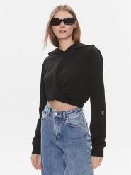 Calvin Klein Jeans Bluza J20J222551 Czarny Regular Fit. Czarne bluzy bez kaptura damskie Calvin Klein Jeans, l, z bawełny. Za 359.99 zł.