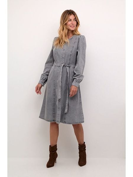 Cream Sukienka "Ruth" w kolorze szarym rozmiar: 46. Szare sukienki damskie Cream, bez wzorów, z tkaniny, bez kołnierzyka, bez ramiączek, midi. Za 193.24 zł.