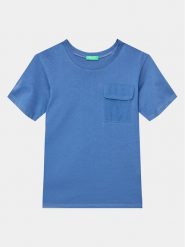 United Colors Of Benetton T-Shirt 3096G1097 Niebieski Regular Fit. Niebieskie t-shirty chłopięce United Colors Of Benetton, bez wzorów, z bawełny, bez ramiączek. Za 69.99 zł.