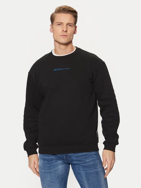 Tom Tailor Denim Bluza 1038751 Czarny Regular Fit. Czarne bluzy bez kaptura męskie Tom Tailor Denim, m, z bawełny. Za 139.99 zł.