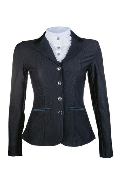 Siatkowa kurtka zawodnicza dla kobiet HKM Linda. Czarne kurtki damskie HKM, bez wzorów, z materiału, bez kaptura. Za 399.95 zł.