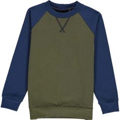Bluza w kolorze oliwkowo-niebieskim. Brązowe bluzy chłopięce Lamino, bez wzorów, z materiału, bez ramiączek, bez kaptura. W wyprzedaży za 45.95 zł.