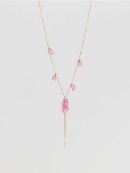 Naszyjnik z ozdobnymi elementami - różowy. Czerwone naszyjniki damskie Reserved. Za 59.99 zł.