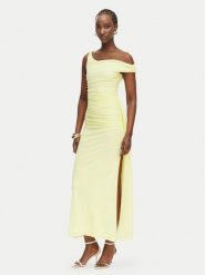 Bardot Sukienka wieczorowa Layana 60513DB Żółty Slim Fit. Żółte sukienki damskie BARDOT, m, bez wzorów, z syntetyku, wizytowe, bez kołnierzyka, bez ramiączek. Za 529.99 zł.