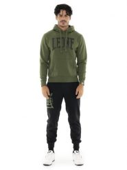 Bluza z bawełna z kaptur na co dzień na siłownię. Brązowe bluzy sportowe męskie LEONE 1947 APPAREL, bez wzorów, z bawełny, bez kołnierzyka, bez ramiączek. Za 471.52 zł.
