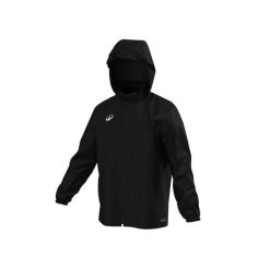 Kurtka wiatrówka piłkarska Kipsta Essential Club 50. Czarne kurtki damskie KIPSTA, l, bez wzorów, z materiału, sportowe, bez kaptura. Za 69.99 zł.