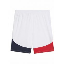 Męskie szorty piłkarskie SK Rapid Wiedeń PUMA White Red Navy Blue. Białe szorty męskie Puma, bez kołnierzyka. W wyprzedaży za 169.00 zł.