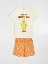 Bawełniana piżama dwuczęściowa The Simpson - wielobarwny. Piżamy męskie Sinsay, l, bez wzorów, z bawełny, bez ramiączek. Za 45.99 zł.