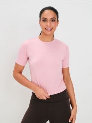 Koszulka Gym Hard - różowy. Czerwone bluzki sportowe damskie Sinsay, l, bez wzorów, bez ramiączek. W wyprzedaży za 11.99 zł.