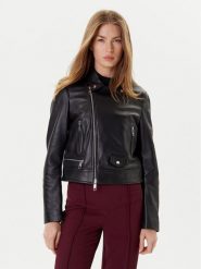 BOSS Kurtka skórzana Sayuri 50548471 Czarny Regular Fit. Czarne kurtki damskie Boss, bez wzorów, ze skóry, bez kaptura. Za 1,569.00 zł.