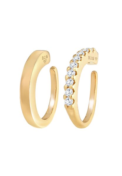 Elli Damska nausznica Duo Trend Blogger z kryształami cyrkonii w pozłacanym srebrze 925 Sterling Silver Kolczyki 1 ct Damski. Szare kolczyki damskie Elli, z cyrkonią, pozłacane. Za 249.89 zł.