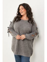 Curvy Lady Sweter w kolorze szarym rozmiar: 44/46. Szare swetry klasyczne damskie Curvy Lady, bez kołnierzyka. Za 86.99 zł.