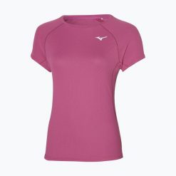 Koszulka do biegania damska Mizuno Dryaeroflow Tee. Czerwone bluzki sportowe damskie Mizuno, s, bez wzorów, z materiału, bez ramiączek. Za 58.99 zł.
