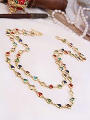 Pierres de Jade Pozłacany naszyjnik z elementami ozdobnymi - dł. 50 cm rozmiar: onesize. Żółte naszyjniki damskie Pierres de Jade, pozłacane. Za 43.99 zł.