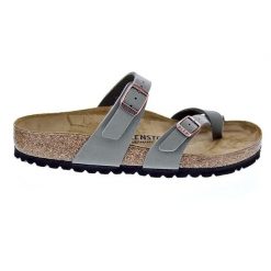 Klapki Birkenstock Mayari Damskie. Szare klapki damskie Birkenstock, bez wzorów, z materiału, bez obcasa. Za 692.00 zł.