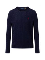 Polo Ralph Lauren Męski sweter z dzianiny z zawartością kaszmiru Mężczyźni Wełna niebieski jednolity, XL. Niebieskie swetry męskie Polo Ralph Lauren, m, bez wzorów, z dzianiny, bez kołnierzyka. Za 699.95 zł.
