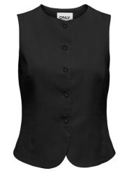ONLY Kamizelka garniturowa Goa 15363724 Czarny Regular Fit. Czarne kamizelki damskie Only, ze lnu. Za 149.99 zł.