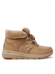 Skechers Botki Glacial Ultra - Trend Up 144194 Beżowy. Brązowe botki damskie Skechers, z materiału, bez obcasa, na płaskiej podeszwie, bez zapięcia. Za 287.20 zł.