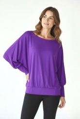 Bluzka do tańca i fitness damska Latina violet 2skin. Fioletowe bluzki sportowe damskie 2SkIN, z dzianiny, bez kołnierzyka, bez ramiączek. Za 139.00 zł.