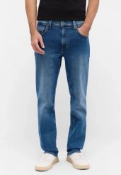 Męskie Spodnie Jeansowe Mustang Style Washington Straight Denim Blue 1016335 5000 582. Niebieskie spodnie materiałowe męskie Mustang, bez wzorów, z denimu. Za 219.99 zł.
