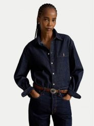 Polo Ralph Lauren Koszula jeansowa 211B17136001 Granatowy Regular Fit. Niebieskie koszule damskie Polo Ralph Lauren, xl, bez wzorów, z bawełny, bez kołnierzyka, bez ramiączek. Za 1,199.00 zł.
