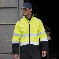 Ochronna Męska Kurtka Softshell Z Nadrukiem. Czarne kurtki softshell damskie RESULT, l, bez wzorów, z materiału, bez kaptura. Za 196.99 zł.
